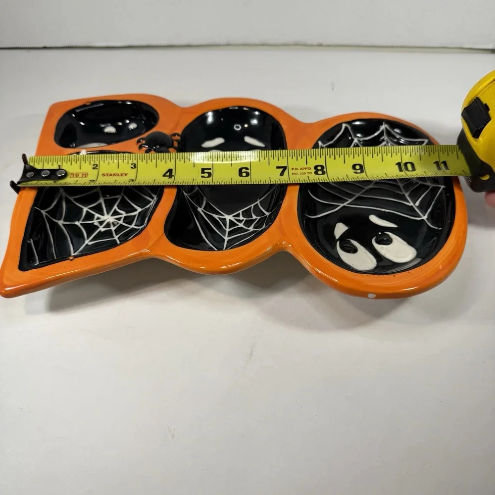 Ceramic Serving Plate Candy Dish BOO‎ Halloween Party Decoration Food Snacks